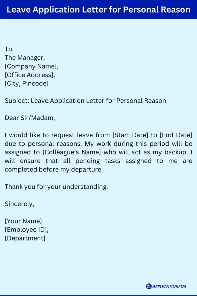 paid leave application letter