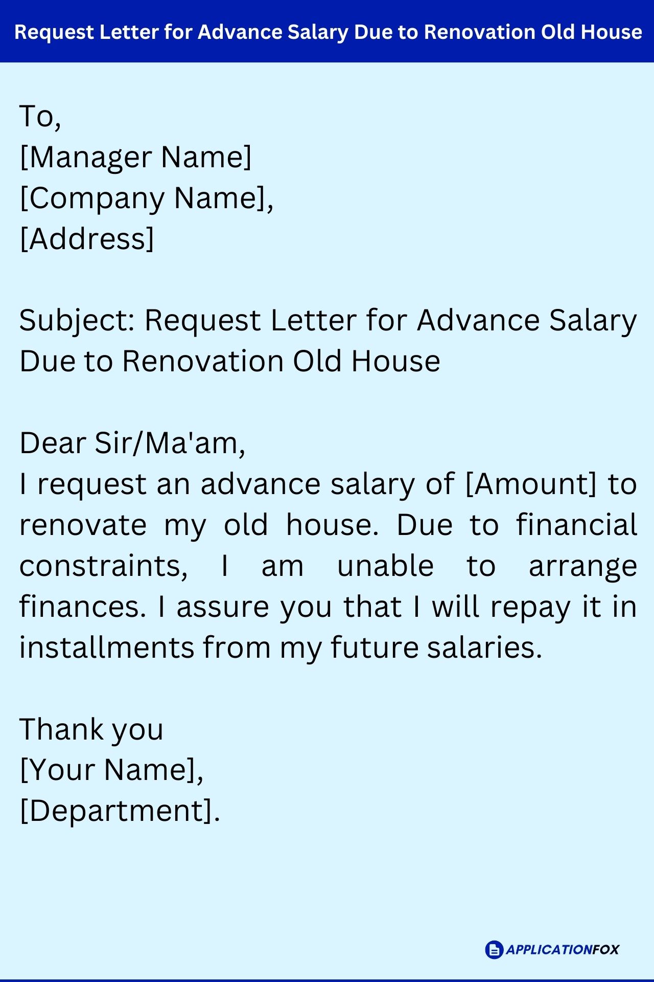 (9+ Samples) Application for Advance Salary