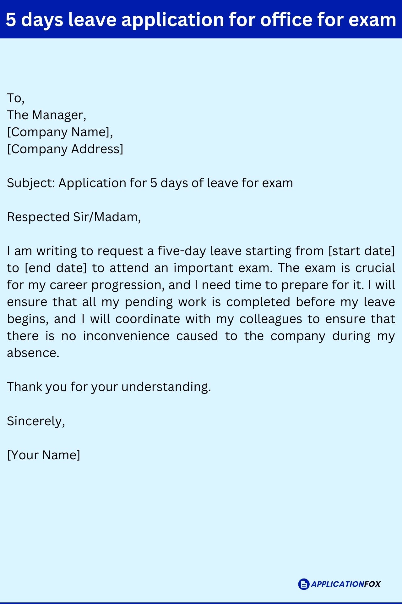 (7+ Samples) 5 days Leave Application for Office