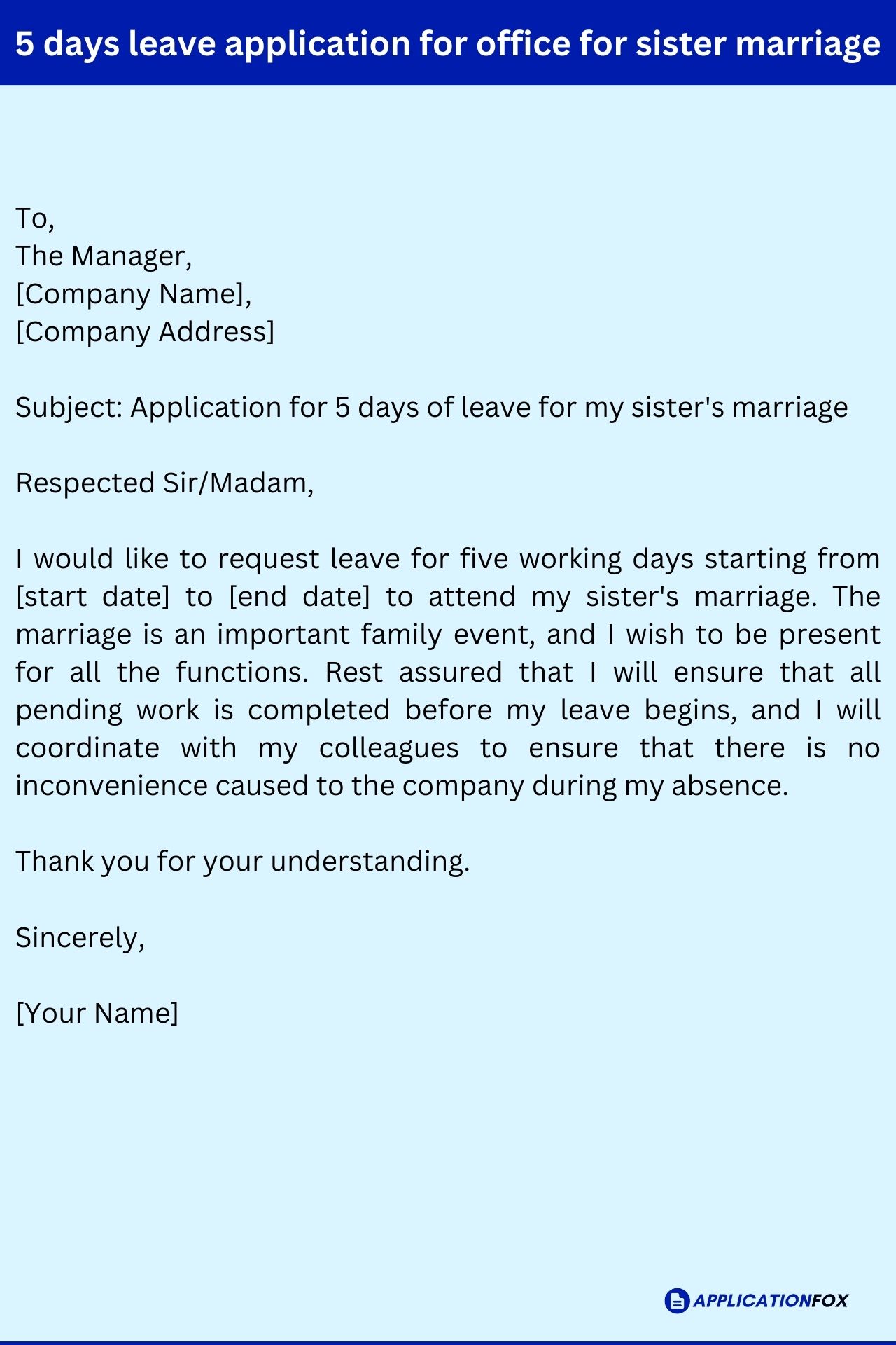 (7+ Samples) 5 days Leave Application for Office