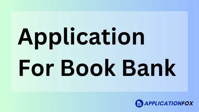 Application For Book Bank