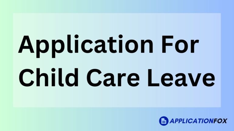 Application For Child Care Leave 2
