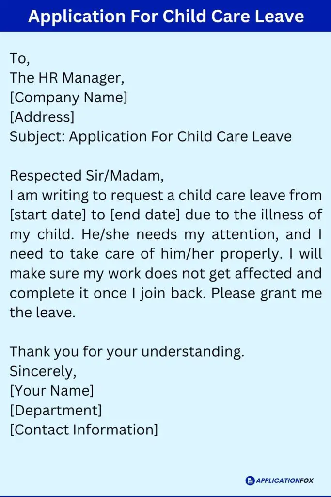 How To Write A Letter For Child Care Leave