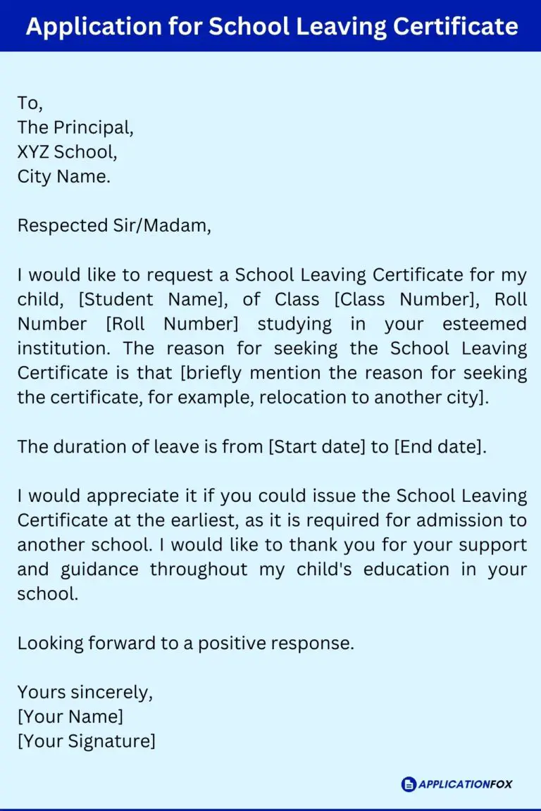 (12+ Samples) - Application for School Leaving Certificate