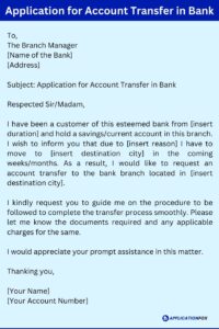 (11+ Samples) - Application for Bank Account Transfer