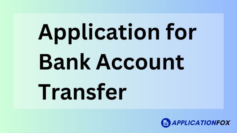 Application for Bank Account Transfer 1