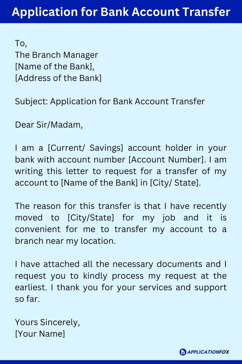 (11+ Samples) - Application for Bank Account Transfer