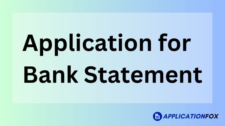 Application for Bank Statement 1