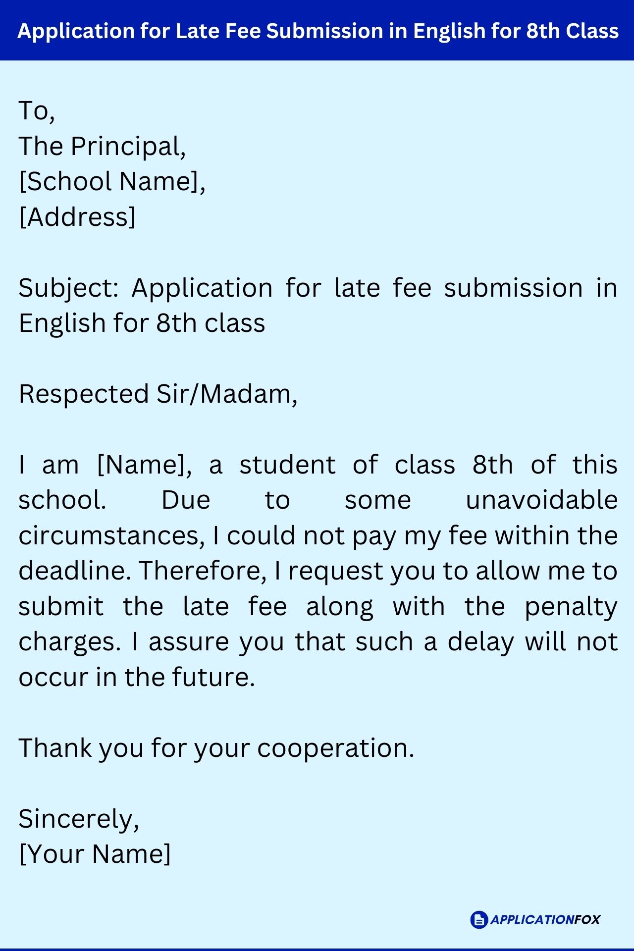 7 Samples Application For Late Fee Submission