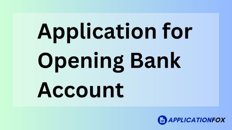 Application for Opening Bank Account 1