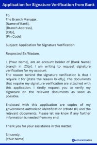 (5+ Samples) - Application for Changing Signature in Bank