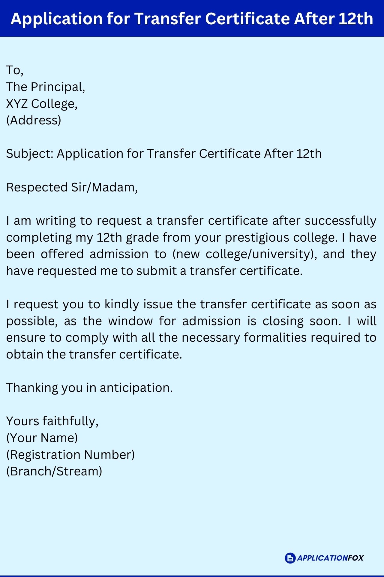 (7+ Samples) Application for Transfer Certificate