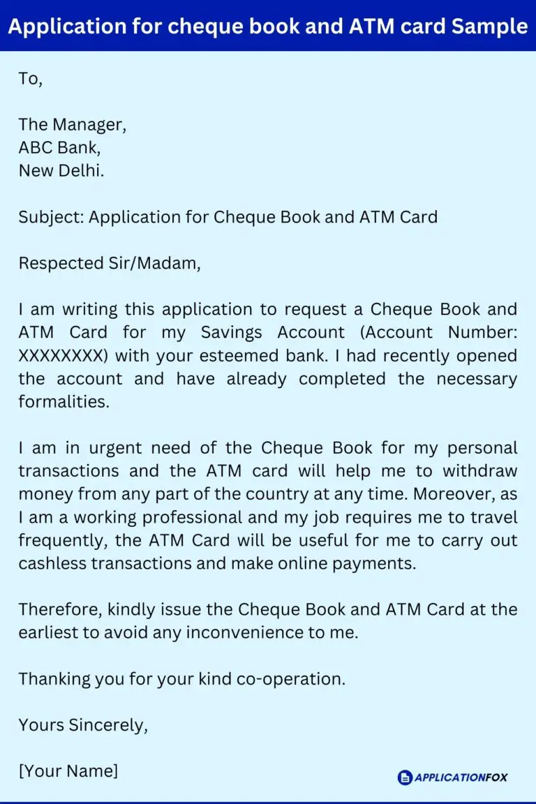 (15+ Samples) - Application for Cheque Book Issue