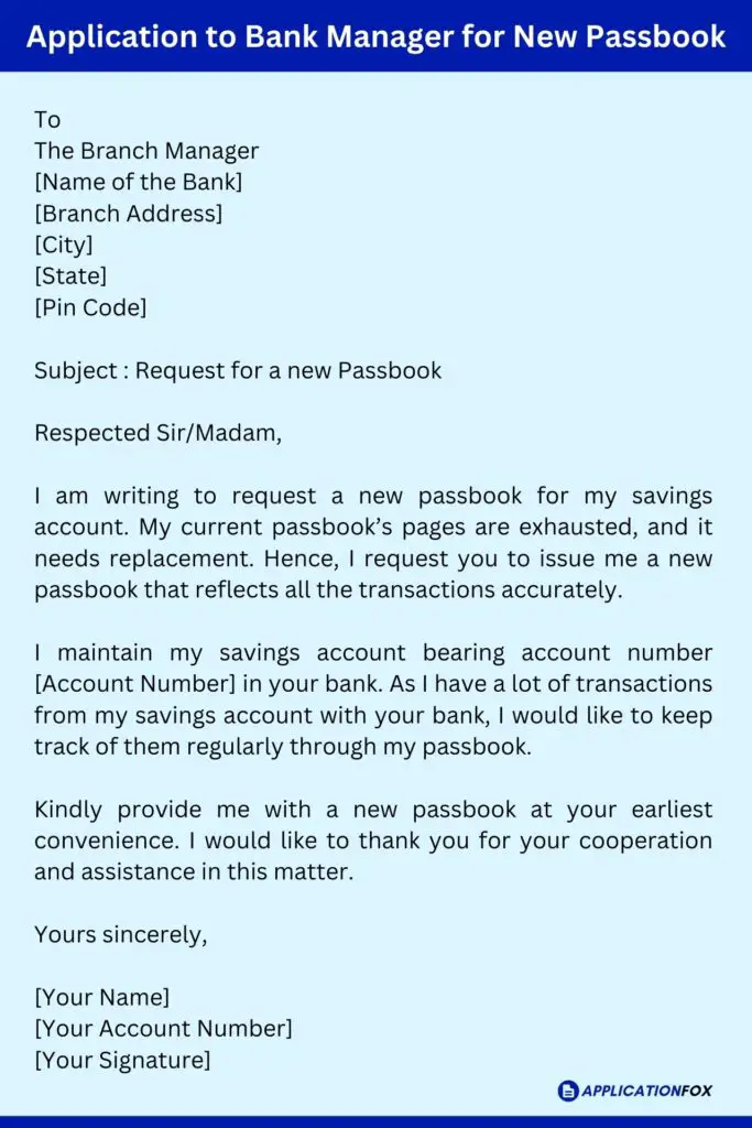  13 Samples Application For New Passbook
