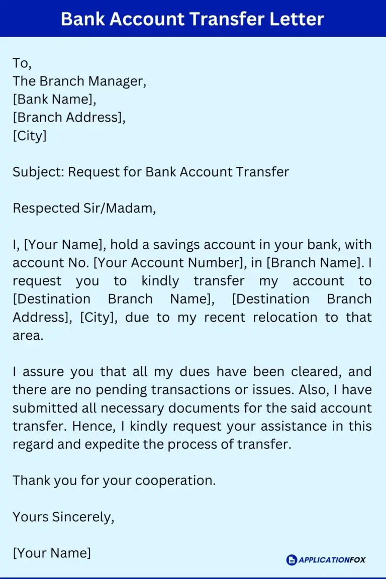 (11+ Samples) - Application for Bank Account Transfer