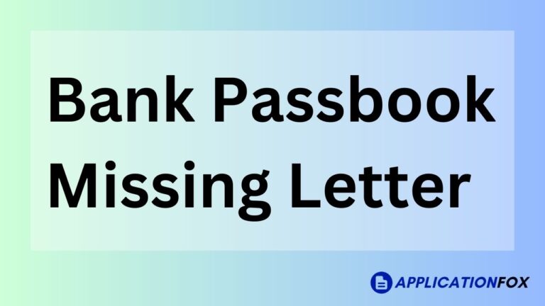 Bank Passbook Missing Letter