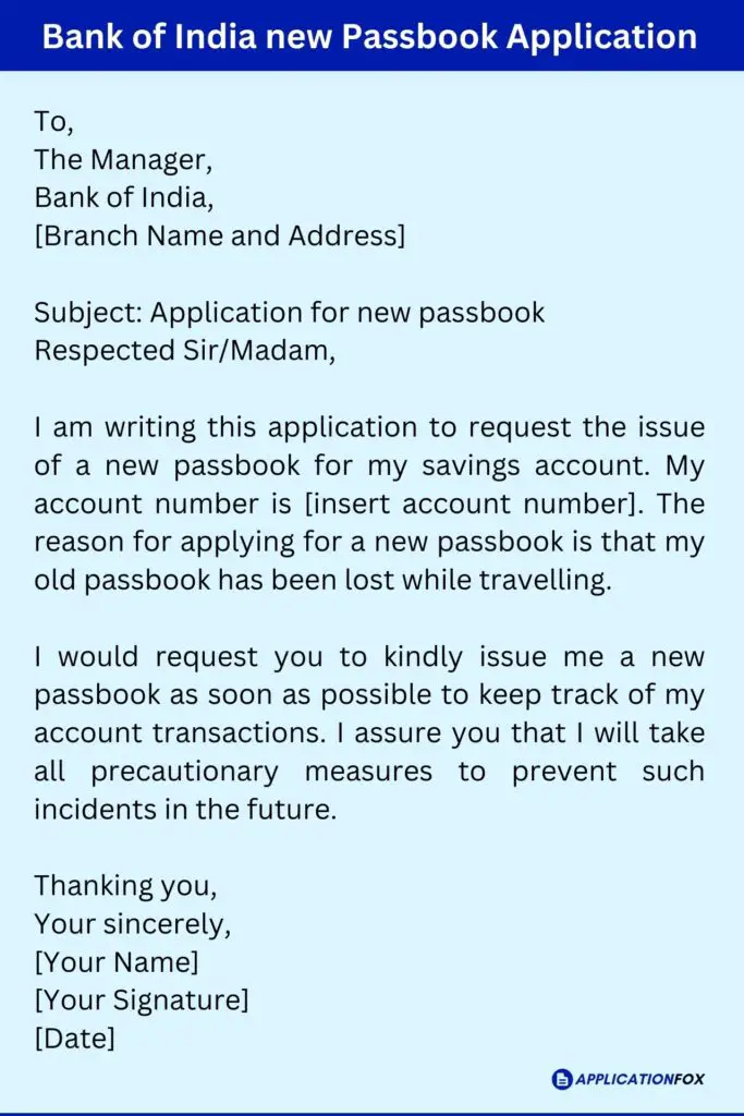 Bank of India new Passbook Application