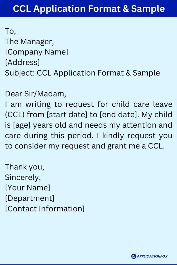 CCL Application Format & Sample