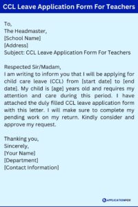 (7+ Samples) Application for Child Care Leave