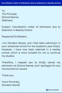 (5+ Samples) Application for Cancellation of Admission