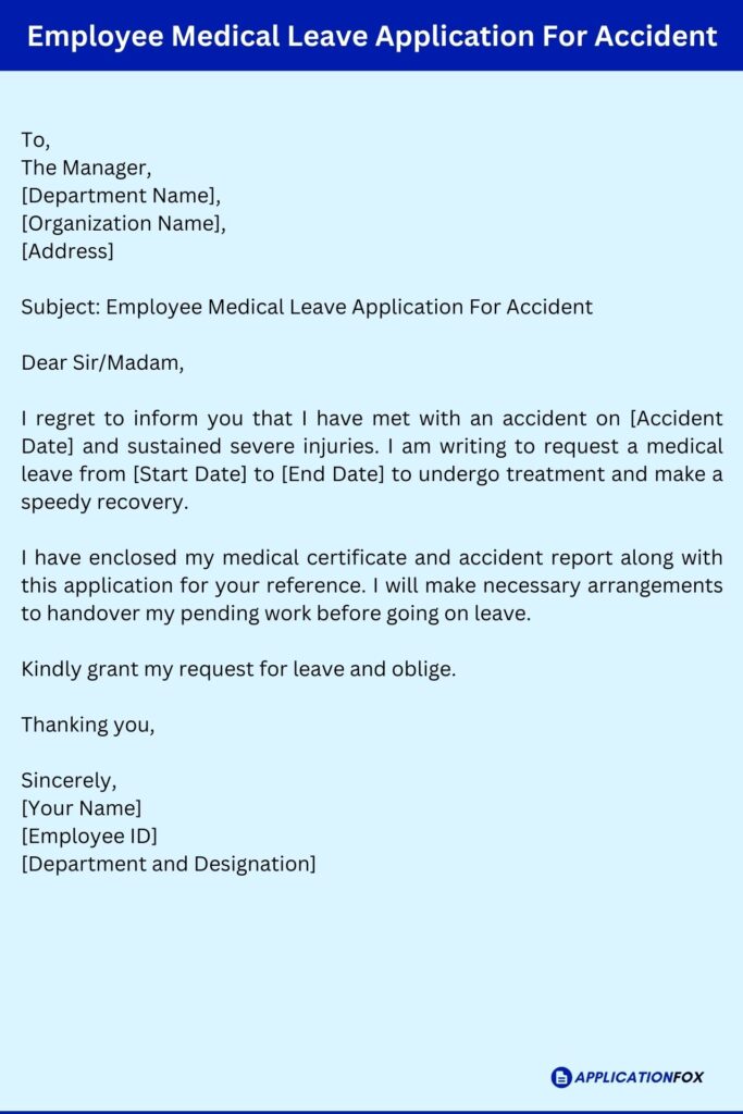 Employee Medical Leave Application For Accident