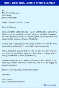 (6+ Samples) - Application For NOC From Bank