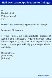 half day leave for school by parents