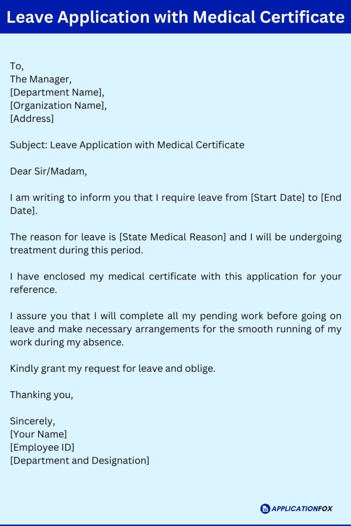 Leave Application with Medical Certificate
