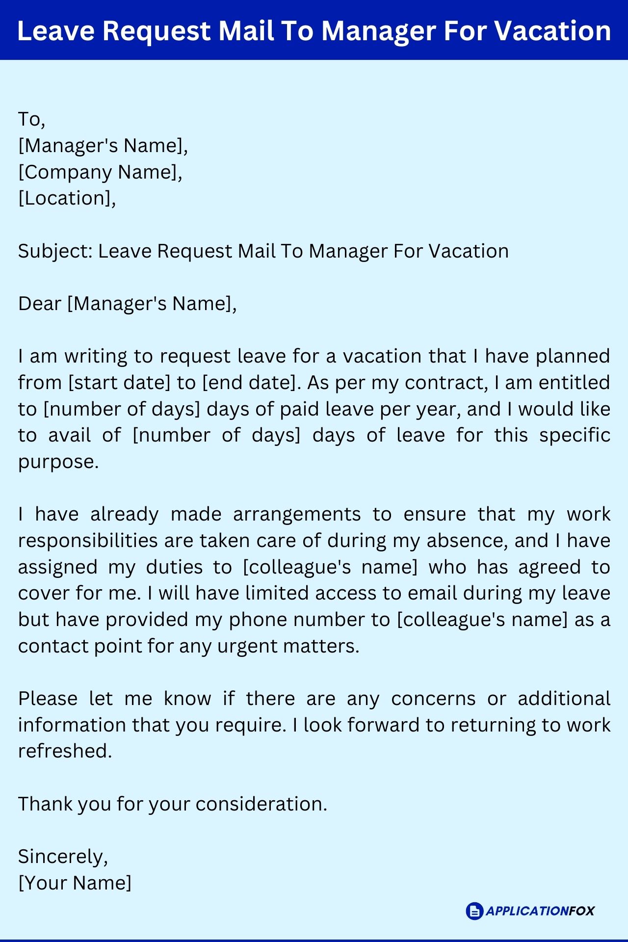  7 Samples Leave Request Mail To Manager For Vacation