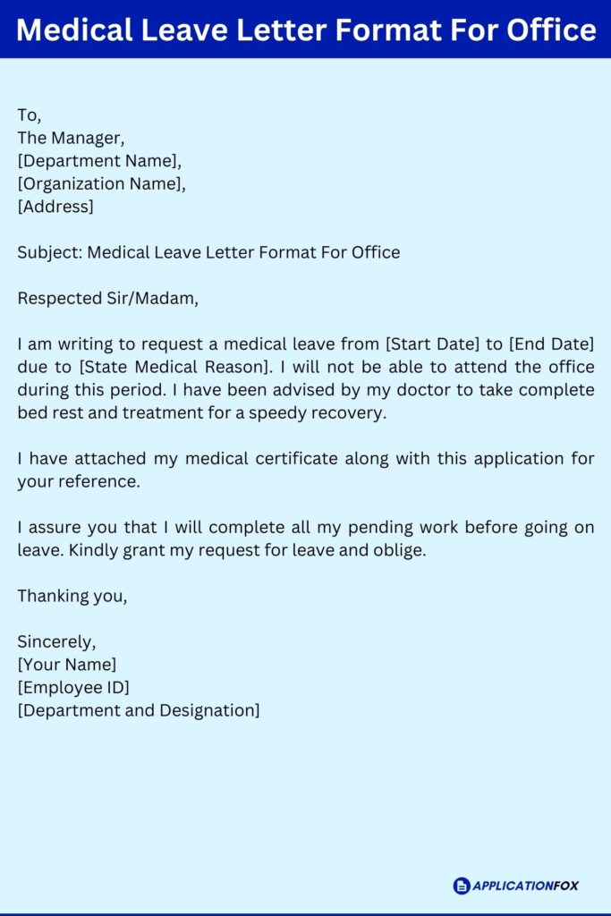 Medical Leave Letter Format For Office