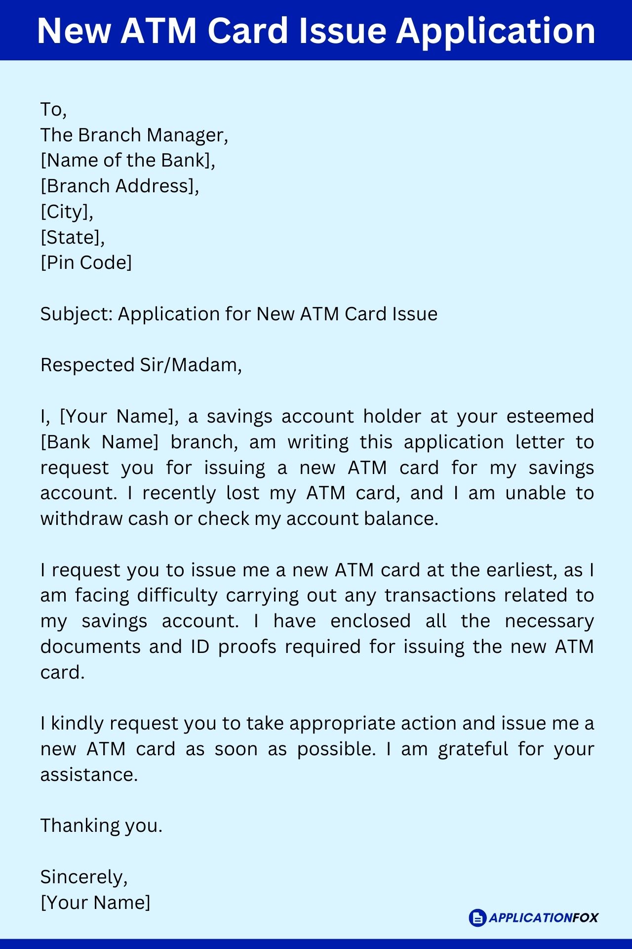 (7+ Samples) - Application For New Atm Card