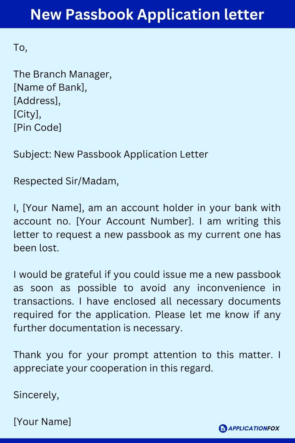 (13+ Samples) - Application for New Passbook