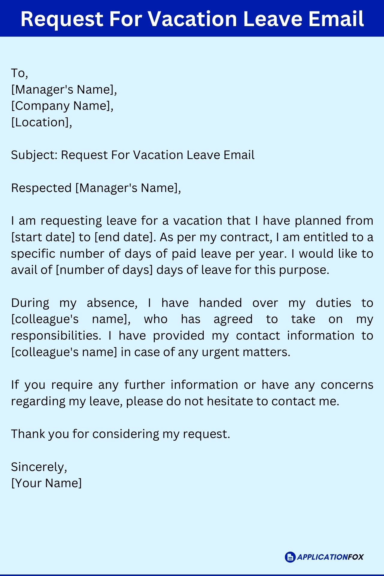 7 Samples Leave Request Mail To Manager For Vacation