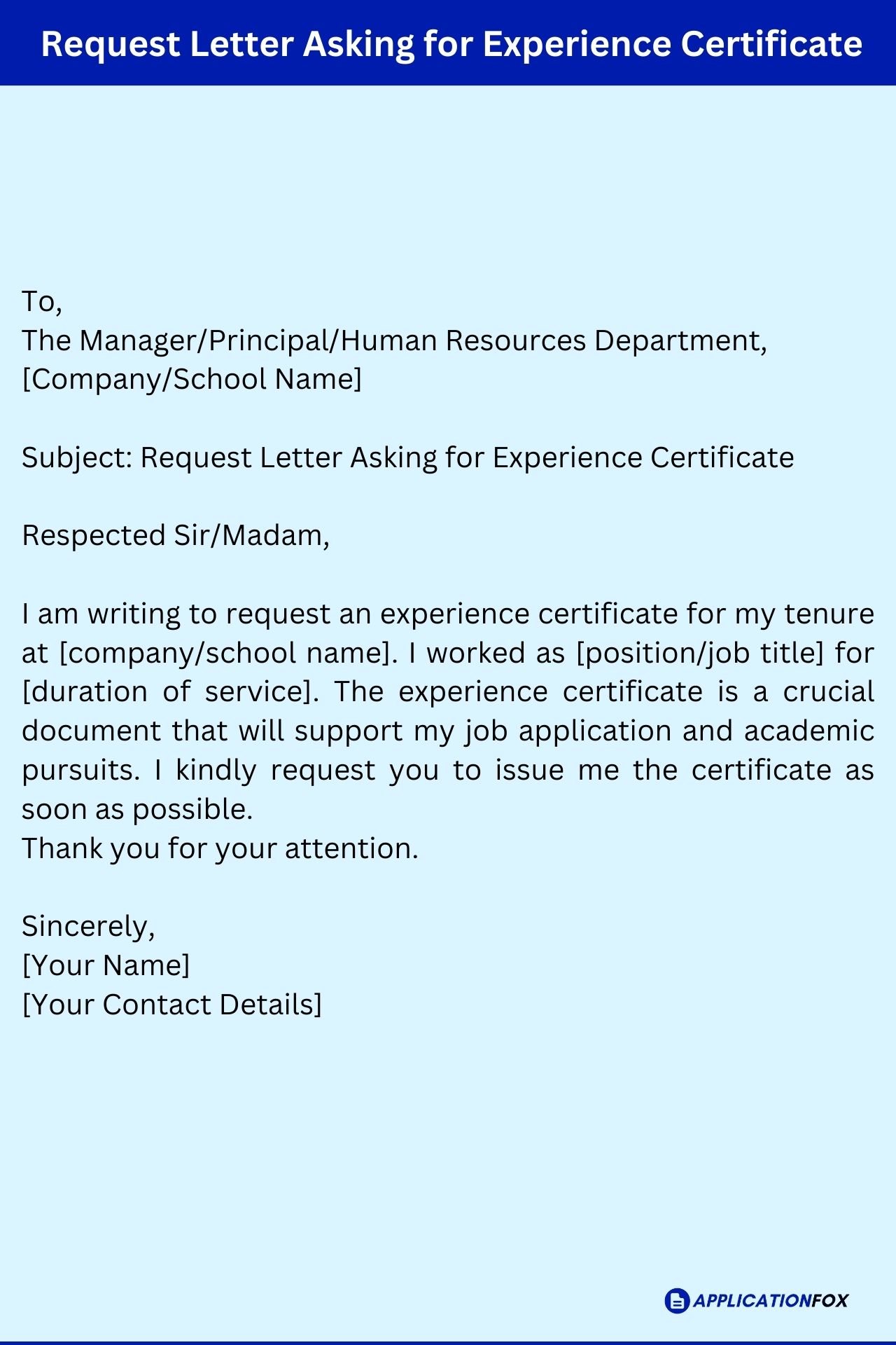  7 Samples Application For Experience Certificate