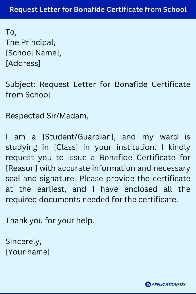 How To Write A Letter To The Principal Asking For Bonafide Certificate ...