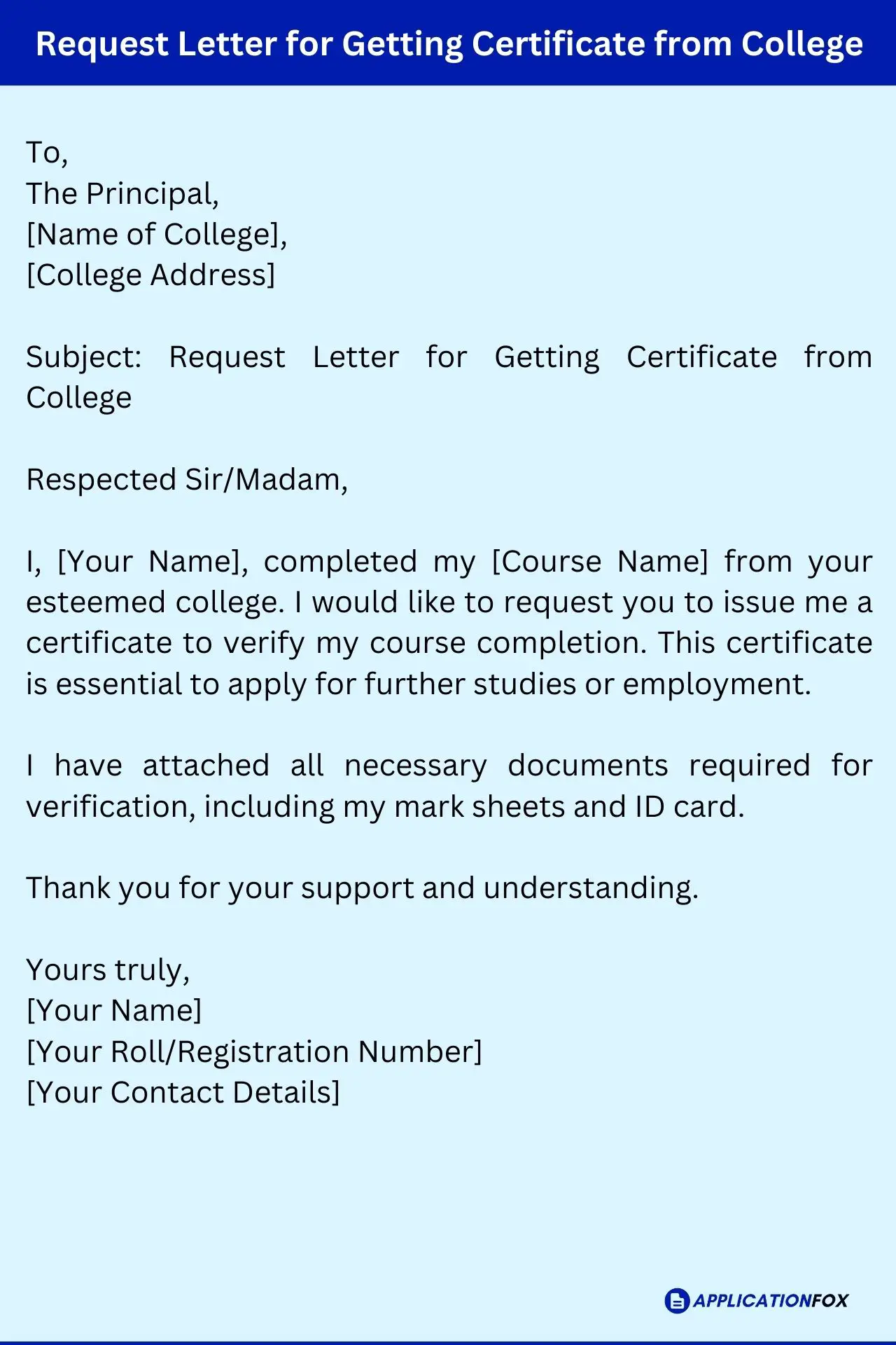 application letter for entry of qualification in service book