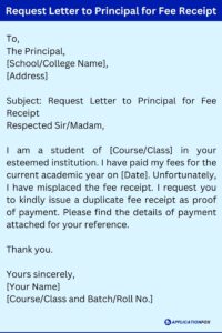 (5+ Samples) Application for Fee Receipt - ApplicationFox