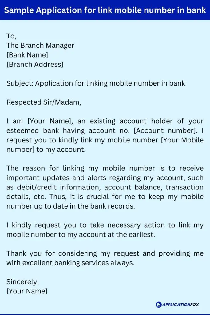 Sample Application for link mobile number in bank