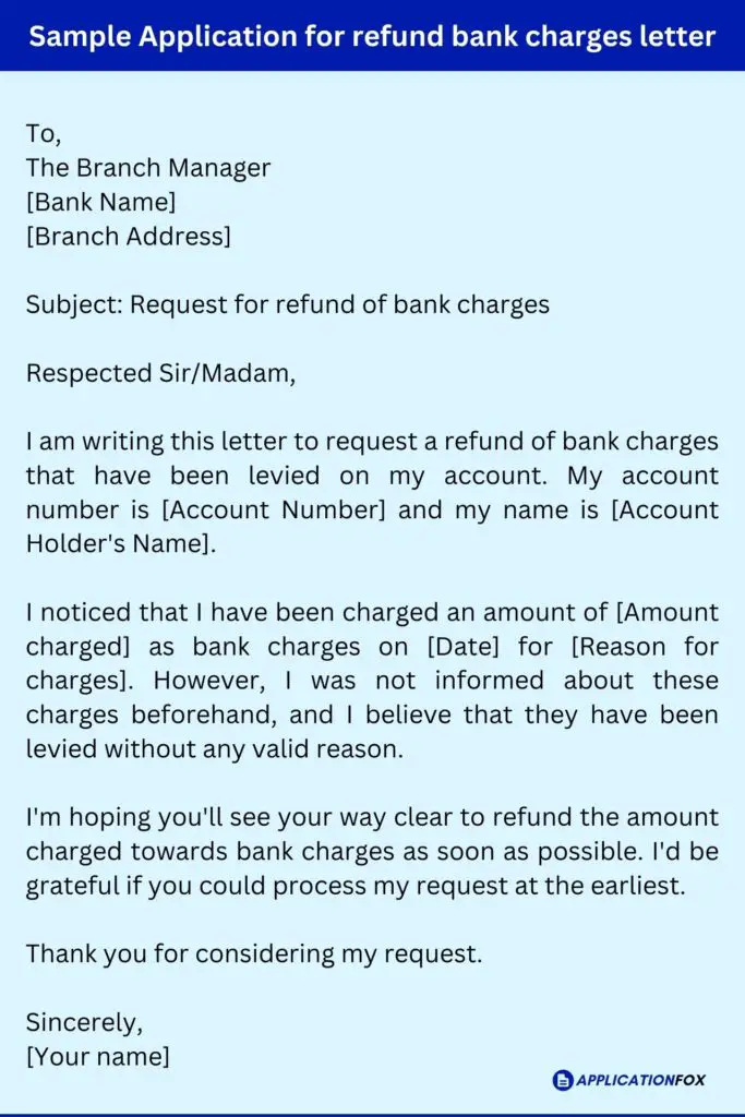 Application For Refund Bank Charges Letter How To Wri Vrogue co