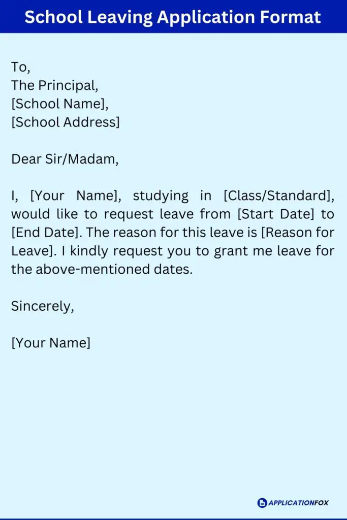 12 Samples Application For School Leaving Certificate