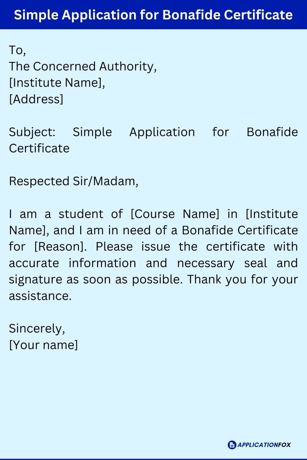 bonafide application letter for college hindi