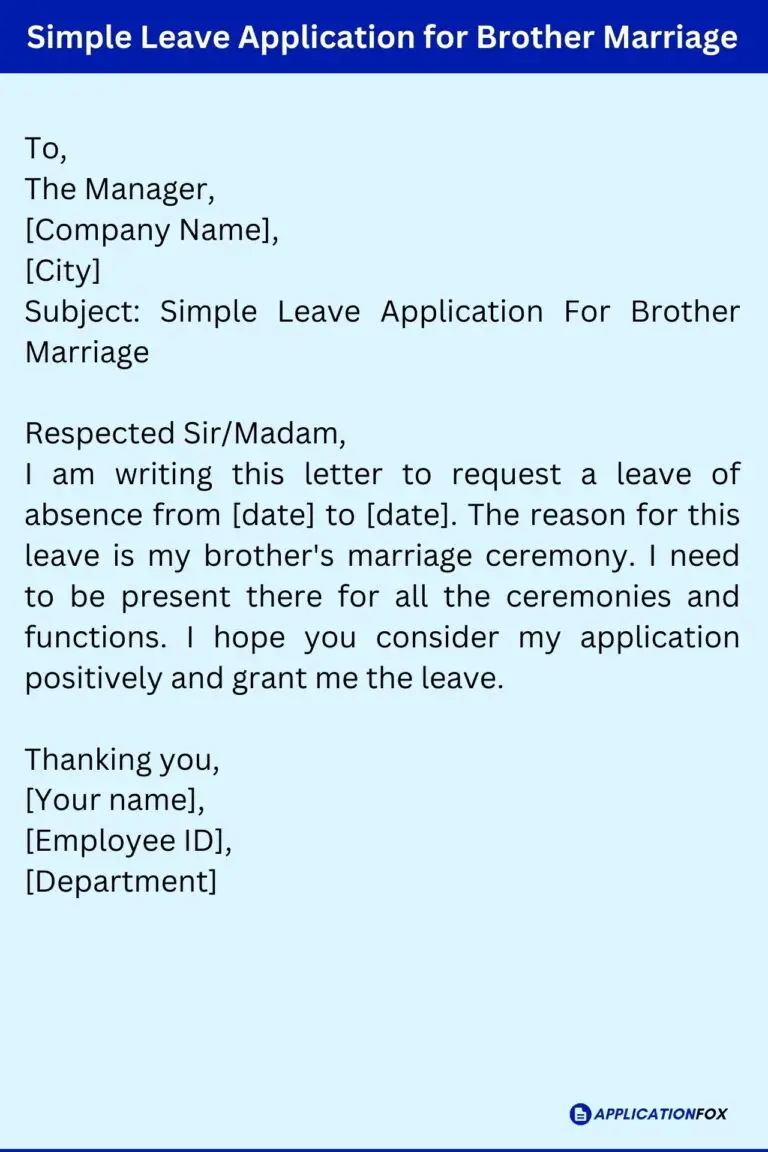 9 Samples Leave Application For Brother Marriage 9-samples-leave-application-for-brother-marriage
