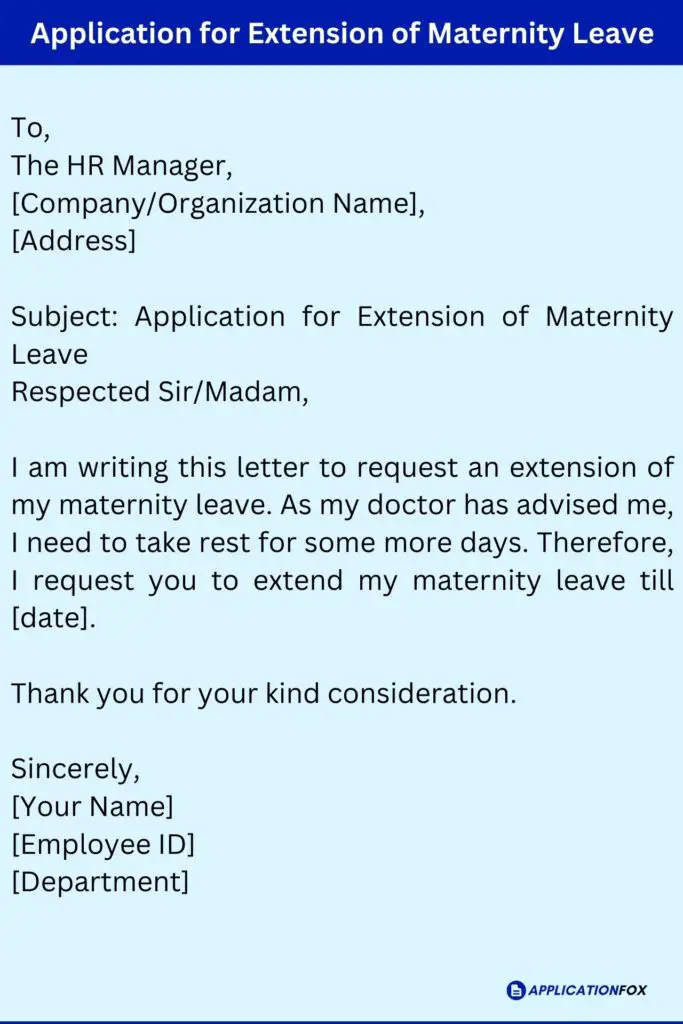 Application for Extension of Maternity Leave