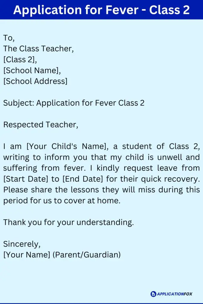 Application for Fever - Class 2