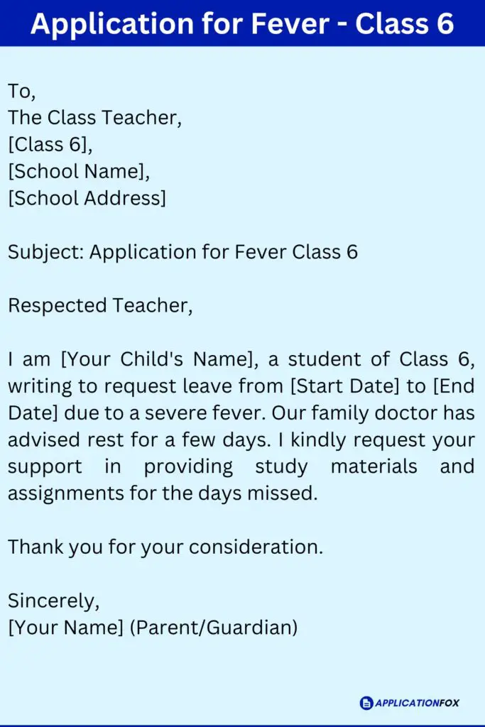 Application for Fever - Class 6