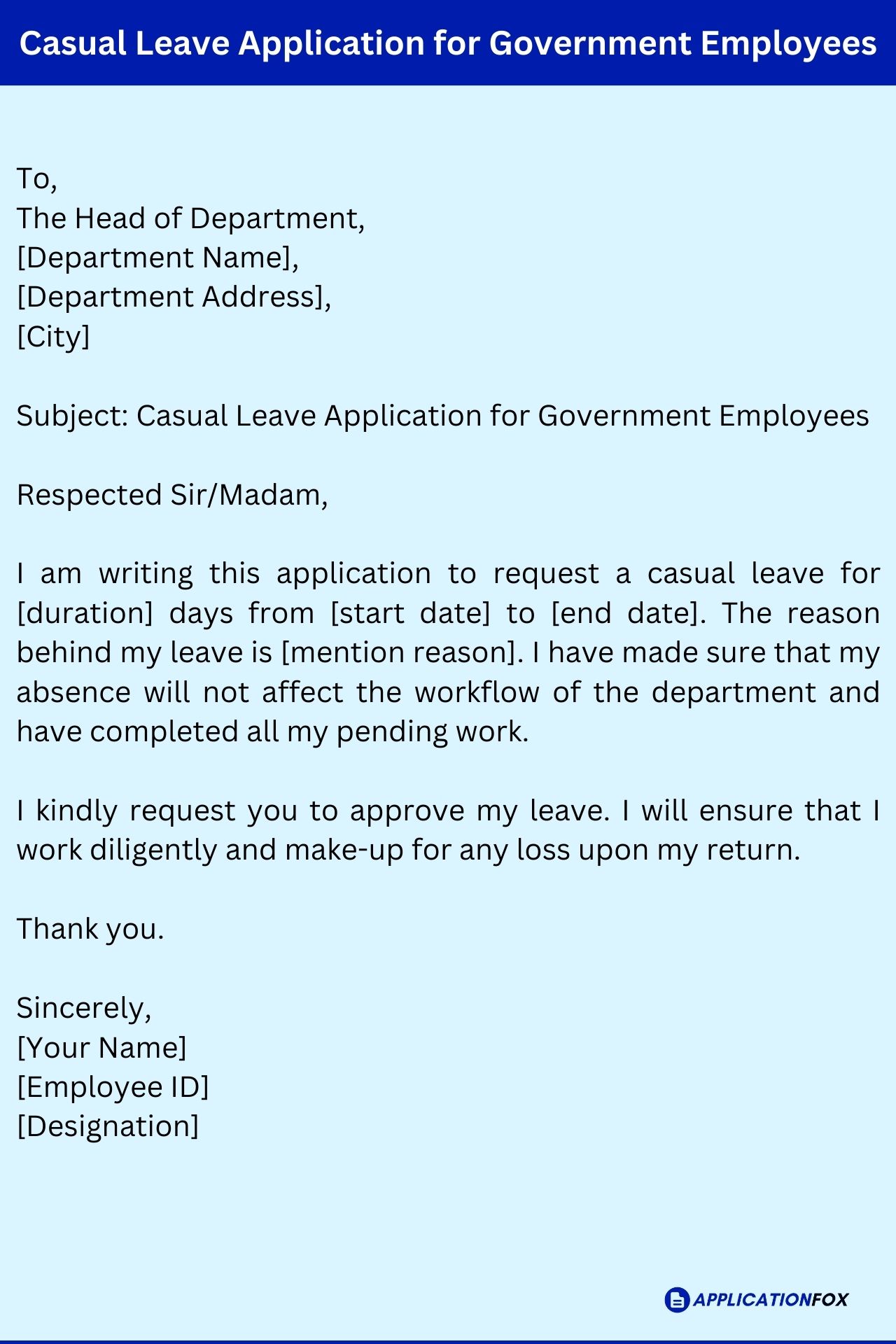 (13+ Samples) Casual Leave Application