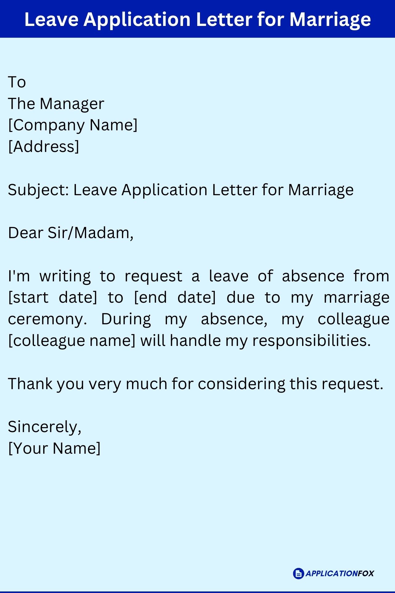 (9 Samples) Leave Application Letter