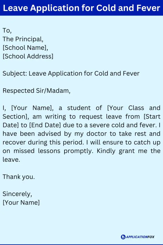  9 Samples Leave Application For Fever