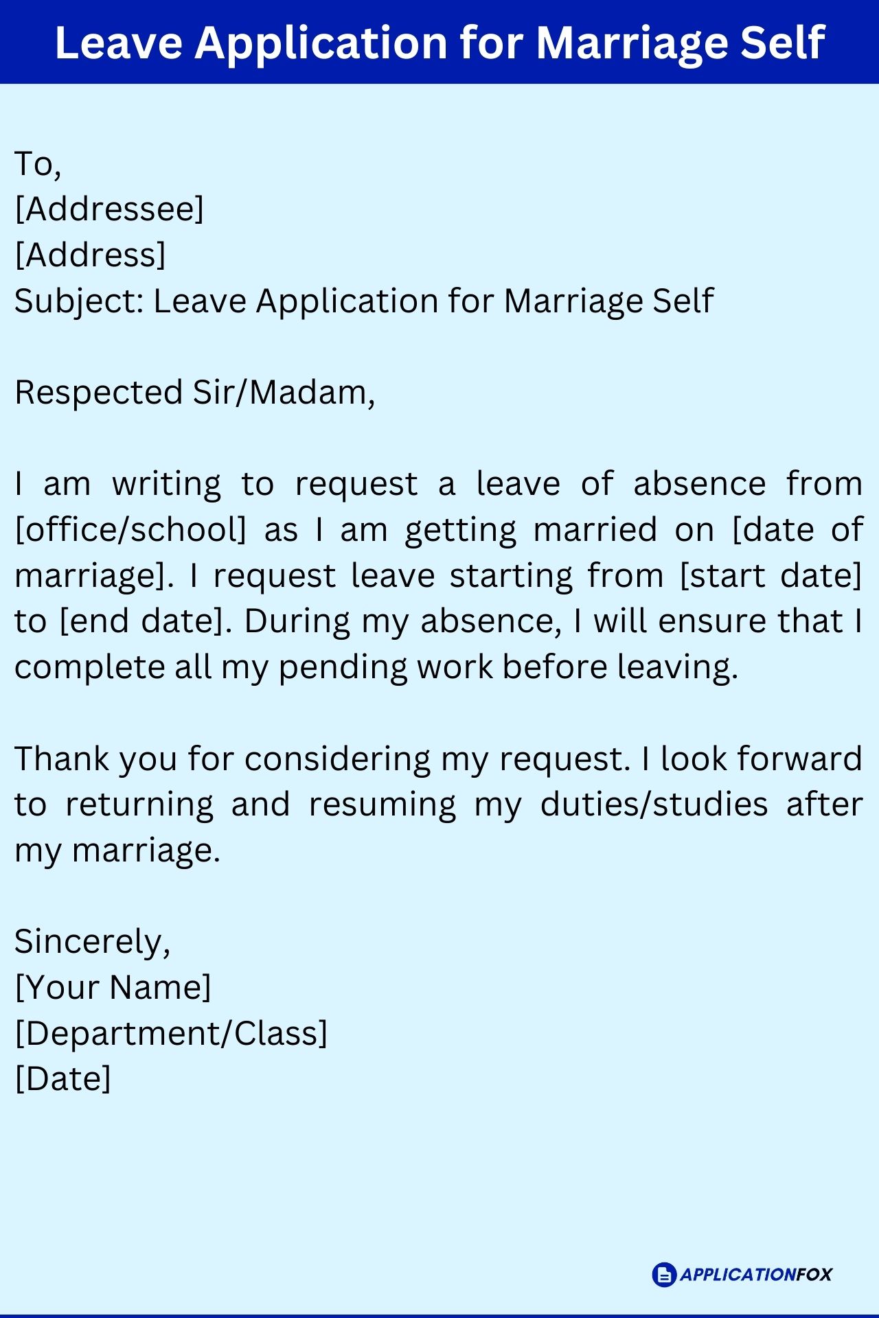  9 Samples Leave Application For Marriage