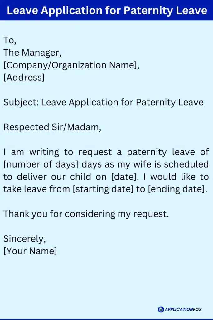Leave Application for Paternity Leave
